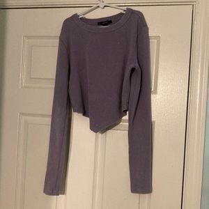 forever 21 handkerchief hem purple top